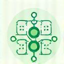 Abstract icon representing connection or integration